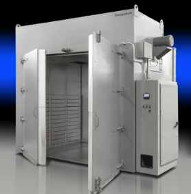 TAD Industrial walk-in oven used for numerous applications including composites, heat treating, powder coating, etc.